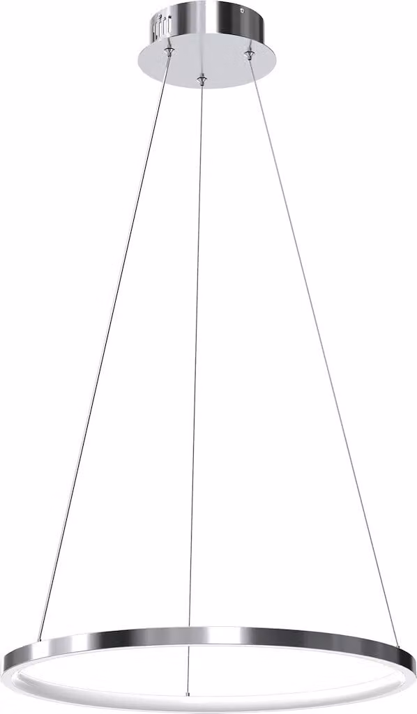 Lampada a sospensione moderna ad anello cromato Ø50cm colore neutro LED 27W HOOP Milagro