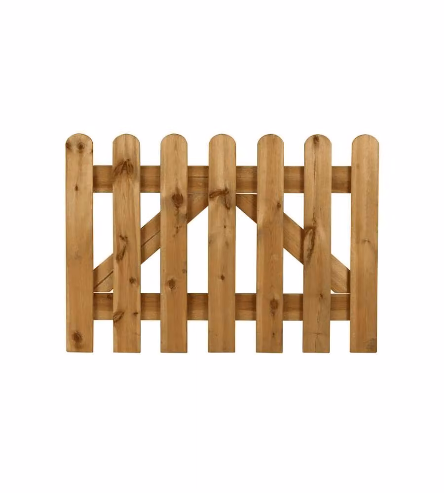 ALCE Cancello Diritto Mini in Legno Impregnato 100x70 cm - Giardino e Cortile