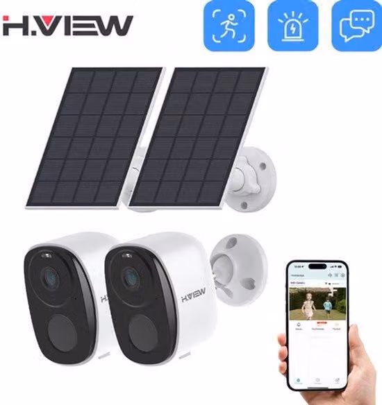 Kit di telecamere di sicurezza wireless con risoluzione 2K e alimentazione a batteria, adatte per l'uso esterno