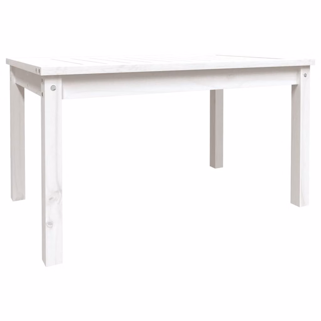 Tavolo da Giardino Bianco 82,5x50,5x45 cm Legno Massello Pino