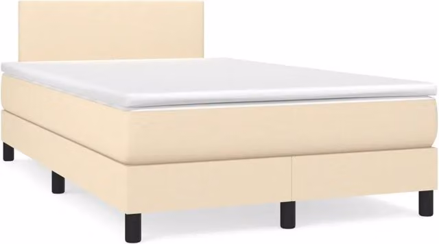 Giroletto a Molle con Materasso Crema 120x190 cm in Tessuto 3269714