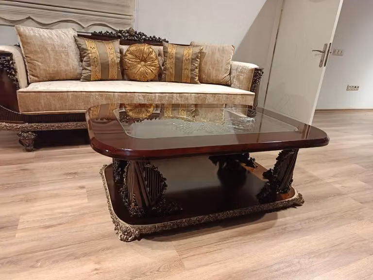 Tavolo da soggiorno Tavolino Tavolino Consolle Beige Tavolo in legno Immediatamente