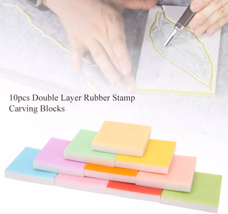 Set di blocchi di taglio in PVC, 10 pezzi, a doppio strato, colorati, per progetti fai-da-te