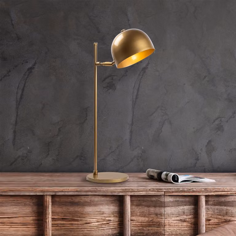 Opviq, Alfa - 13006, lampada da tavolo, oro, metallo, 18 x 20 x 58 cm