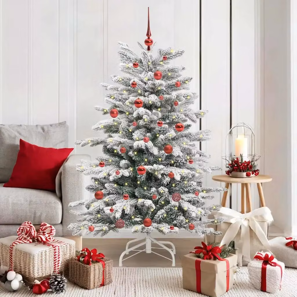 Albero di Natale Artificiale Design In Bianco con Luci LED e Rami Pieghevoli Altezza: 150 cm – 2