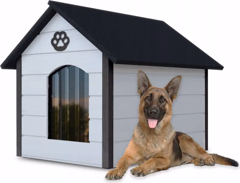 Cuccia per cani all'aperto casa per cani grotta per cani casa invernale resistente alle intemperie 104x74x90; bianco