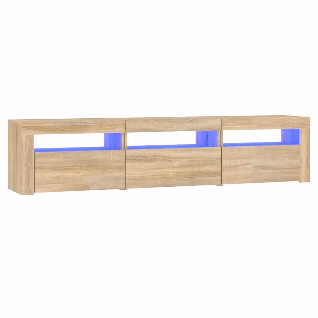 Mobile Porta TV Moderno vidaXL in Rovere con Luci LED Integrate, Marrone, L 180 x P 35 x H 40 cm – 2