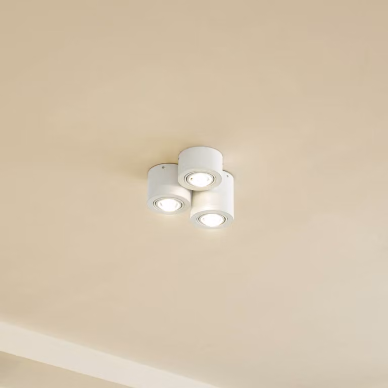 Plafoniera soffitto Jyla Lindby, dimmerabile, Bianco / Opale, Soggiorno / Sala da pranzo, Metallo, Moderno, Plafoniera