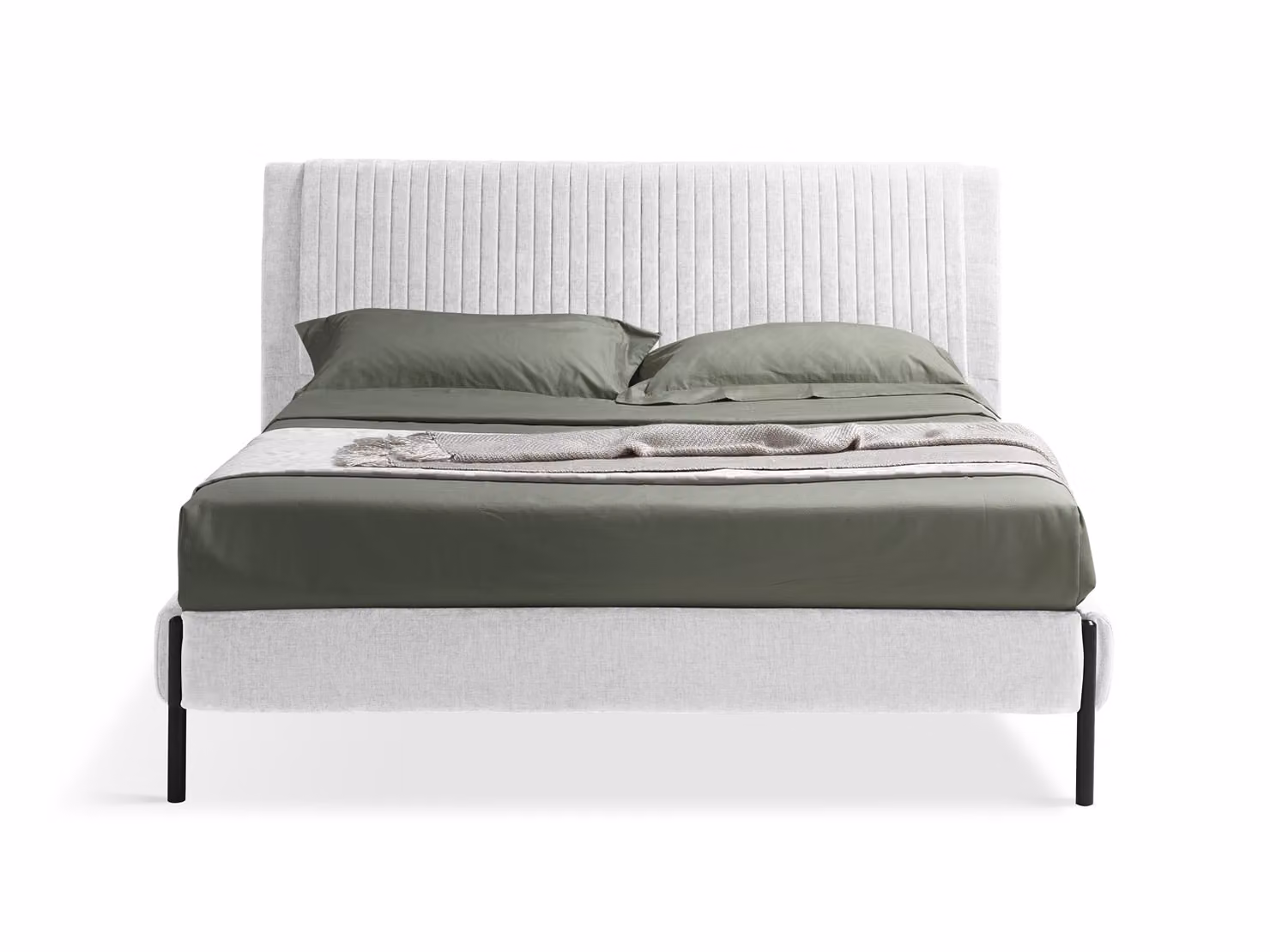 Letto Matrimoniale in Velluto MIAMI Bianco