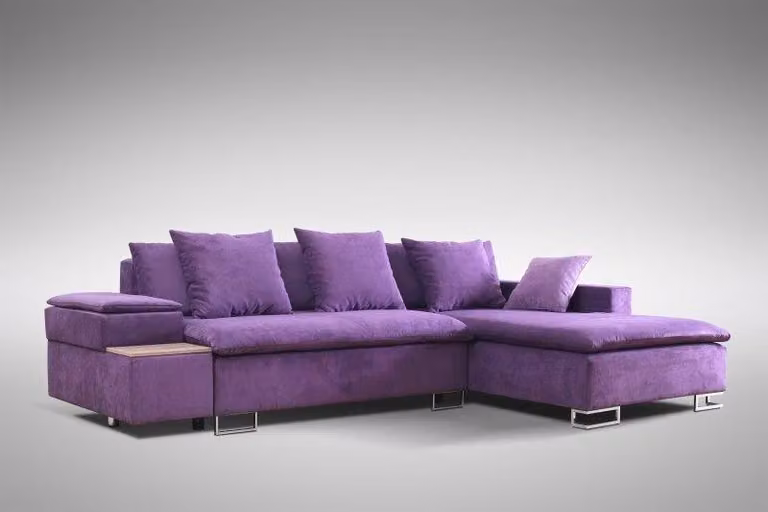 Design Ecksofa Sofa L-Form Bettfunktion Couch Polster Sitz Eck Sofas Textil