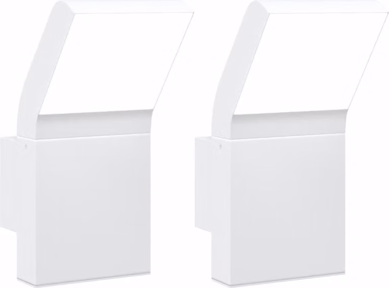 Applique per Esterni con LED 2 pz Bianche Alluminio Pressofuso