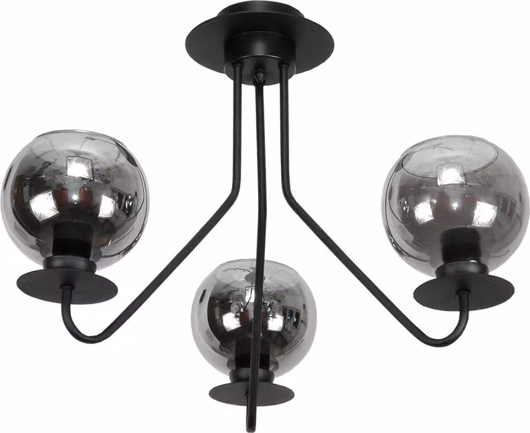 Lampada da soffitto a sospensione, paralume in vetro nero, grafite 15-242 LUPIA