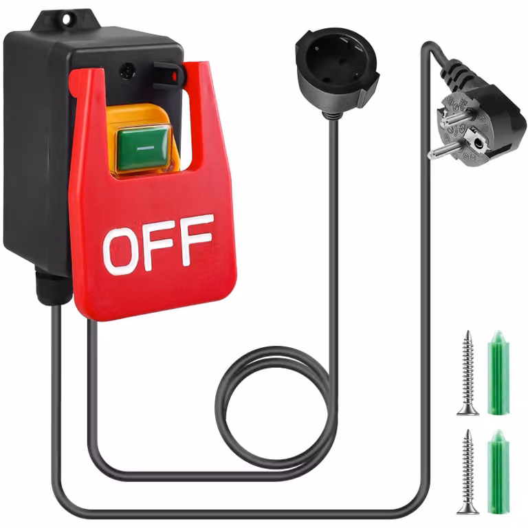 Interruttore di emergenza monofase, 250V, per utensili elettrici