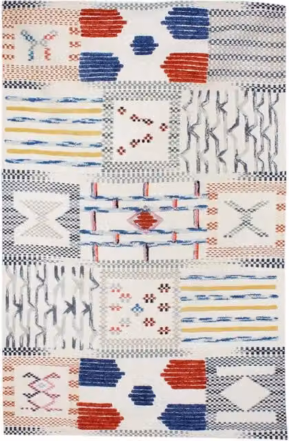 Tappeto Empire 100 in lana avorio e multicolore