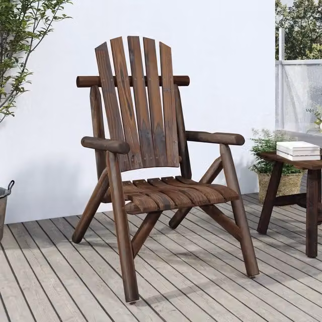 Sedia da giardino vidaXL in legno di abete rosso marrone con braccioli L/P/H: 68 x 39 x 103 cm