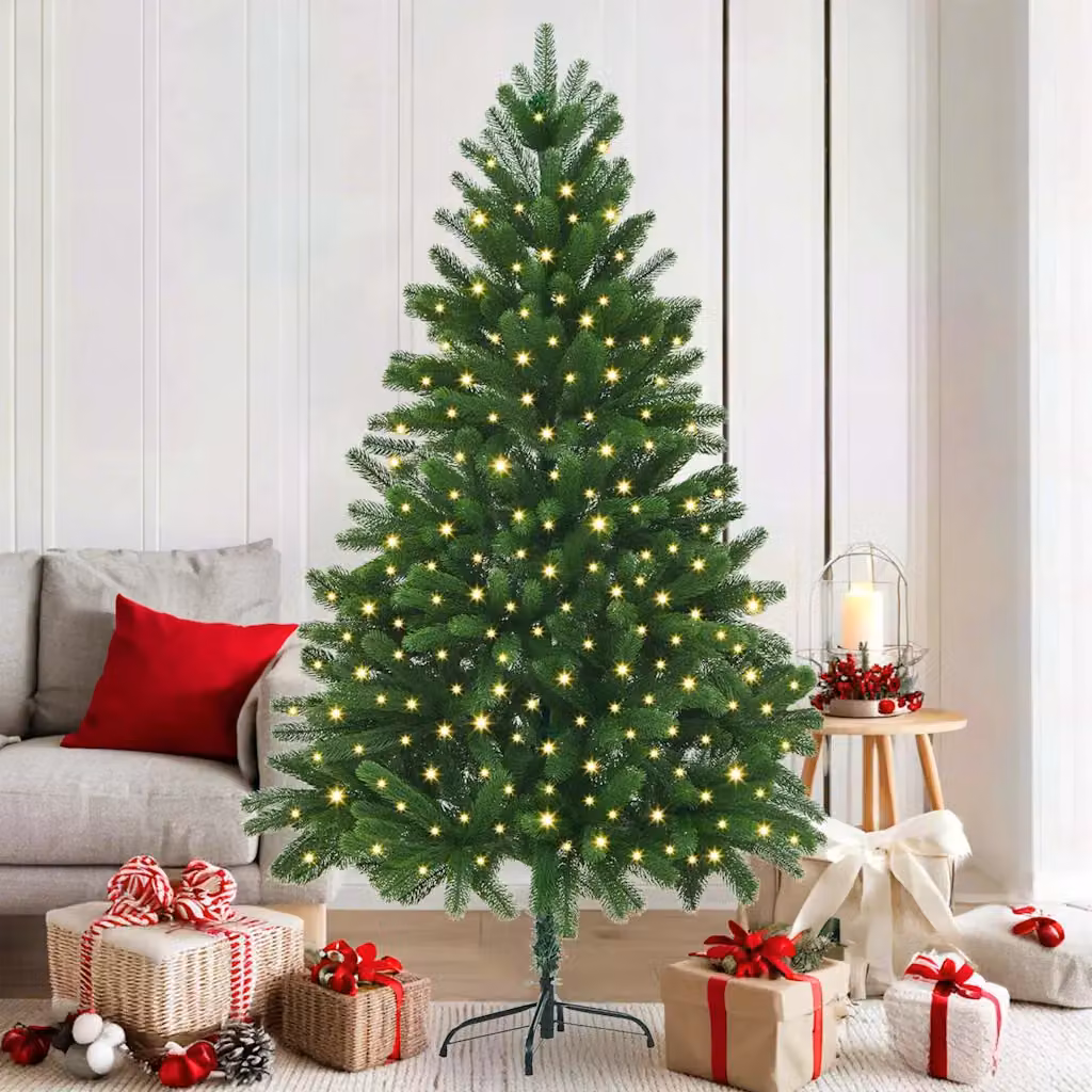 vidaXL Albero di Natale con 300 LED con supporto Verde 180 cm PE