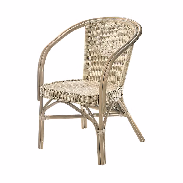 Kobolo poltrona in rattan VALENCIA sedia in vimini sedia in vimini con bracciolo - naturale marrone sedia sedia bracciolo sedia schienale sala da pranzo sedie poltrona salotto