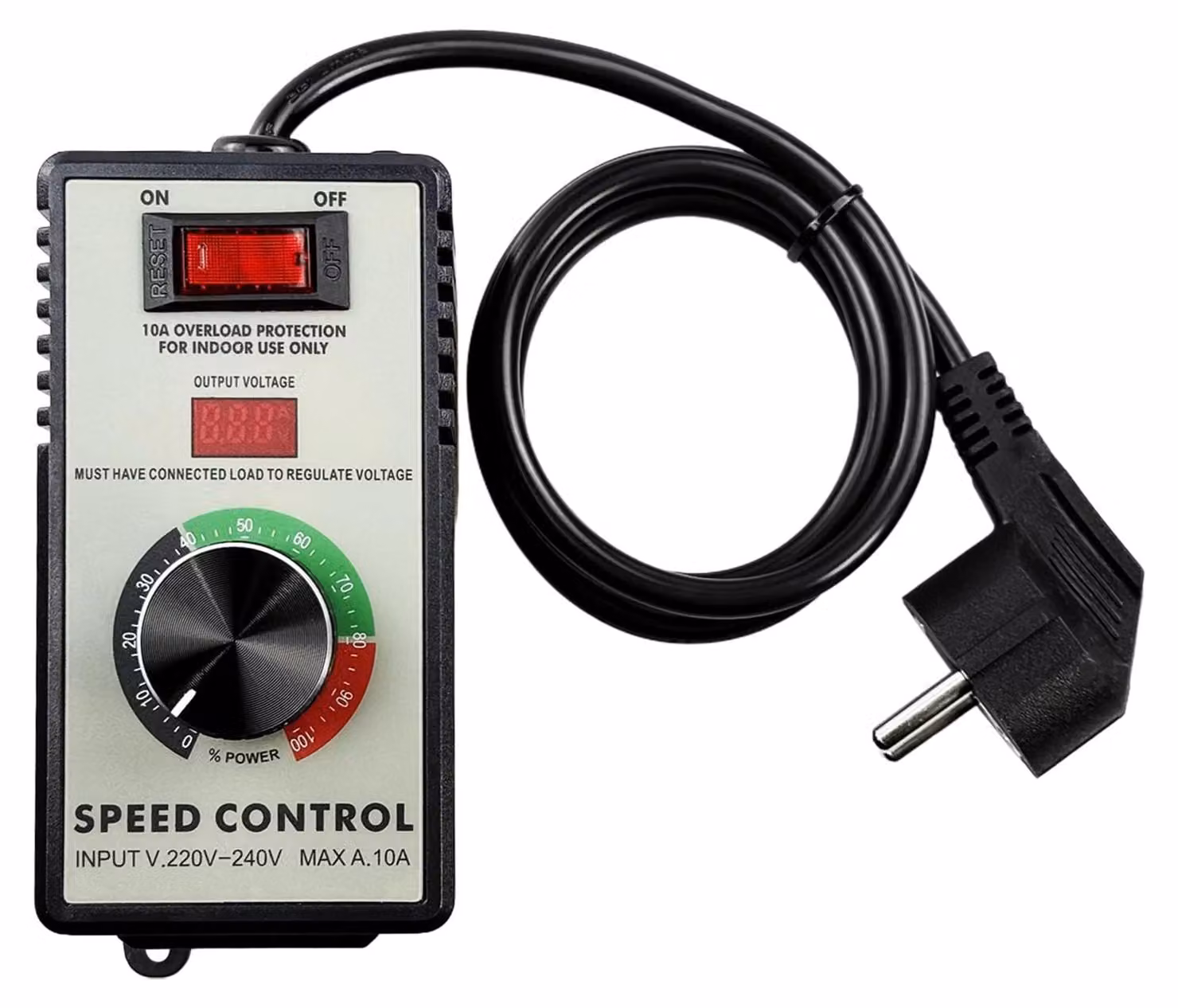 Regolatore di velocità per motori AC, 220-240V, 4000W, a regolazione continua, 10A