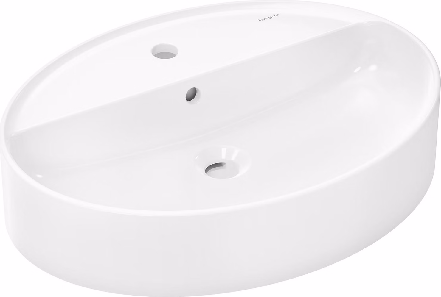 hansgrohe Xuniva D lavabo à poser, avec trop-plein, 1 trou pour robinet, 600x450mm, blanc, 60170450, 60170450