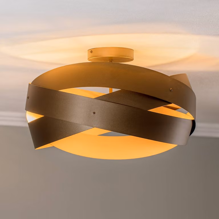 Plafoniera soffitto Tornado Domiluce, dimmerabile, Marrone / Ruggine, Soggiorno / Sala da pranzo, Metallo, Moderno, Plafoniera