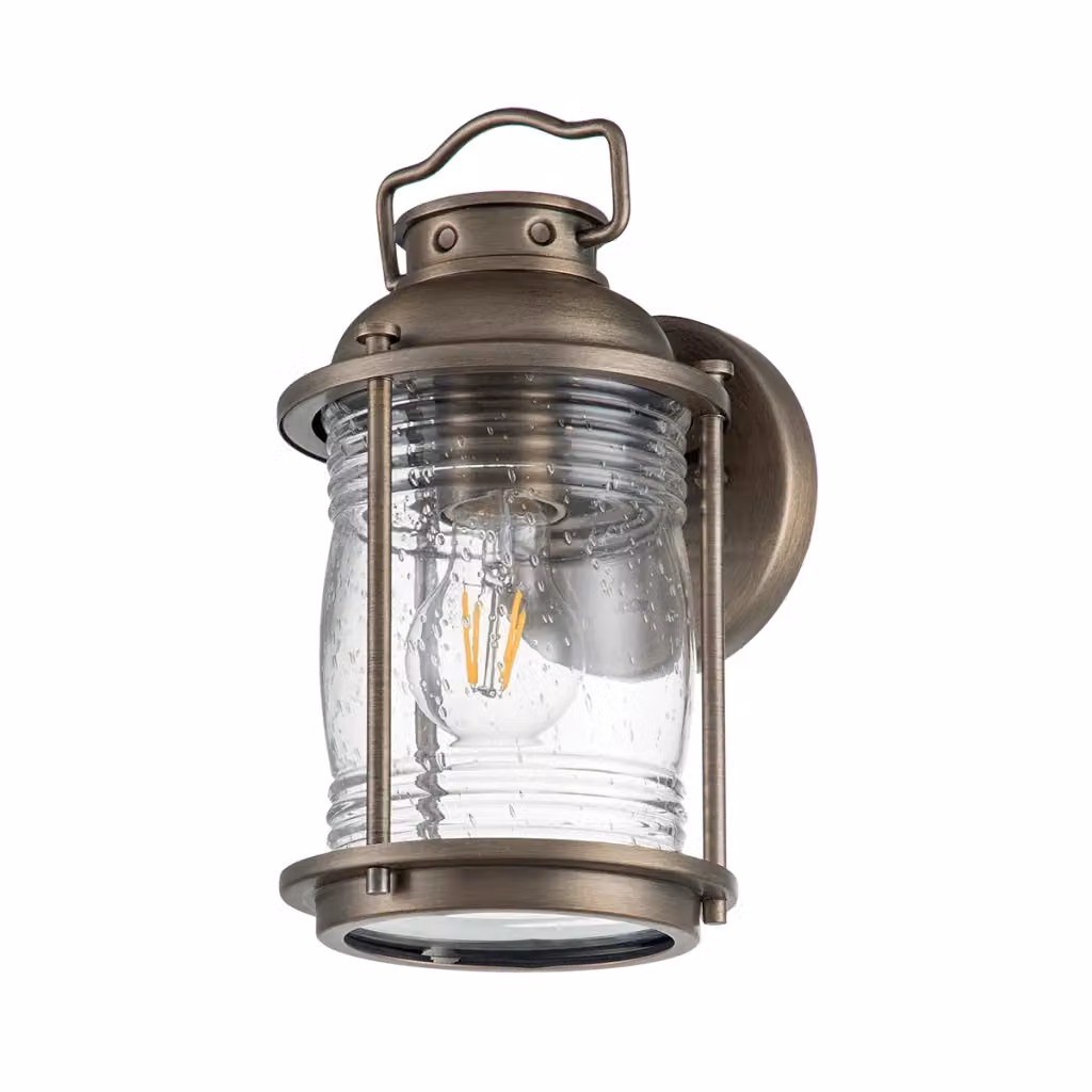 Applique esterna Ashland Bay Kichler in bronzo con vetro trasparente, attacco E27 60W, protezione IP44 – 2