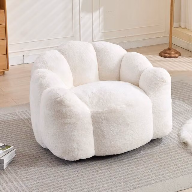 Divano compatto Lotus Minimal in velluto grigio chiaro