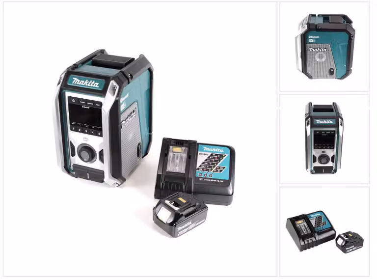Radio da cantiere a batteria Makita DMR 115 RG1 12 V - 18 V Bluetooth DAB+ IP65 - + 1 batteria da 6,0 Ah + caricabatterie