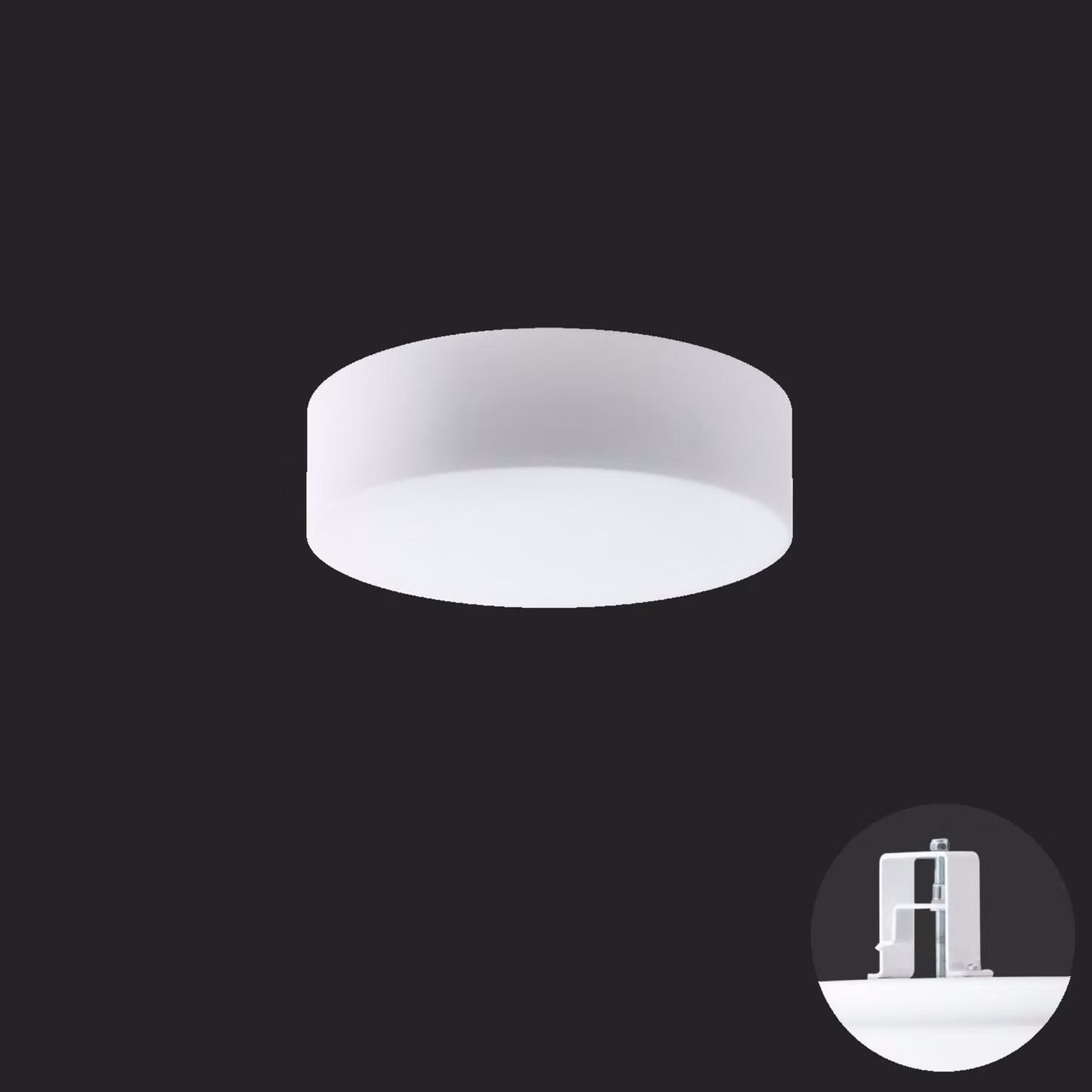 OSMONT ERI67614 ERIS V2 apparecchio a soffitto/parete in vetro semipermanente bianco IP44 4000 K 14W LED emergenza combinata 3 h
