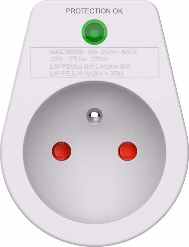 Force Power, presa di protezione contro i fulmini tipo E 1 - grado di protezione 310J, bianco