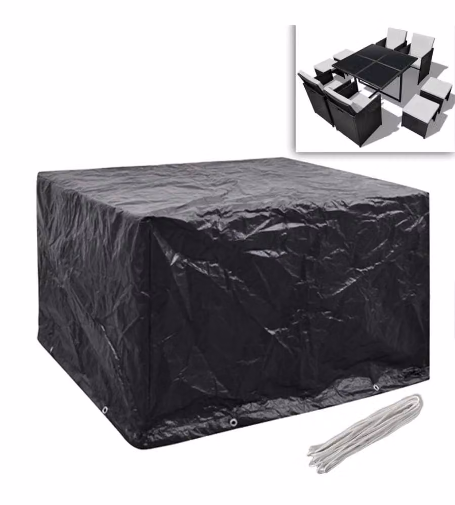 Coperture Arredi Giardino 2pz Polyrattan 8 Occhielli 113x113cm