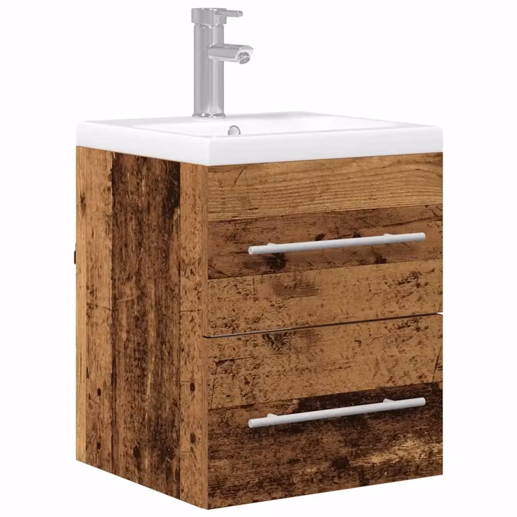 Armadio da bagno sospeso vidaXL in legno marrone con cassetti e ante L: 41 cm, P: 38,5 cm, H: 48 cm – 2
