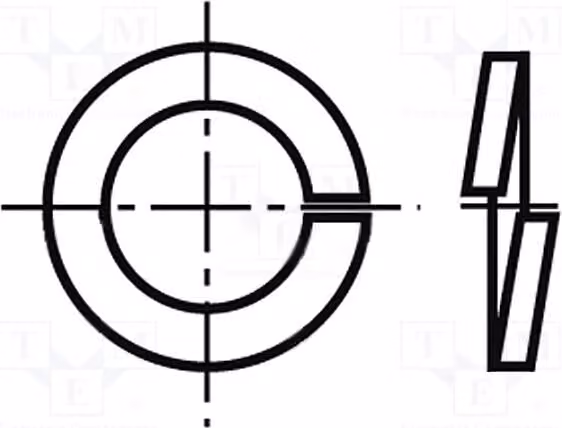 100 rondelle piatte, spessore 1,6 mm, diametro 9,9 mm, per viti M6, acciaio inossidabile A2, codice prodotto 3062116