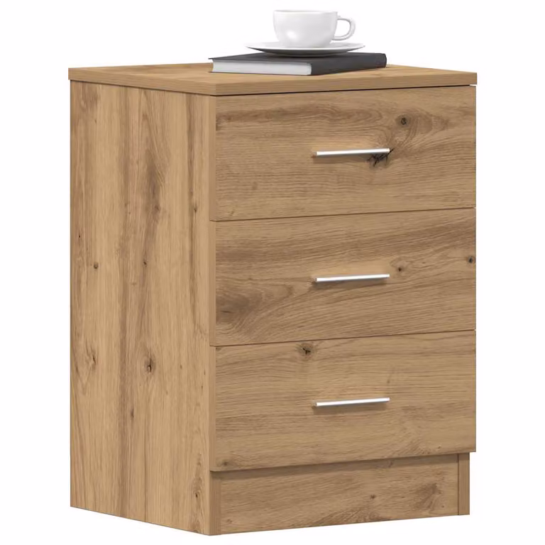 Comodino in legno Rovere Artigianale vidaXL, Colore Marrone, L 38 cm x P 35 cm x H 55 cm