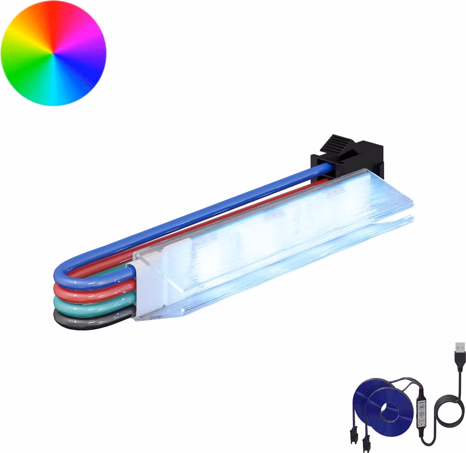 Striscia LED 2 pcs Nero e Multicolore 1745 mm Rame e plastica