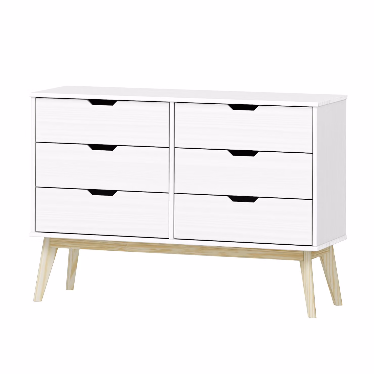 Cassettiera 3+3 cassetti BONITO laccato bianco