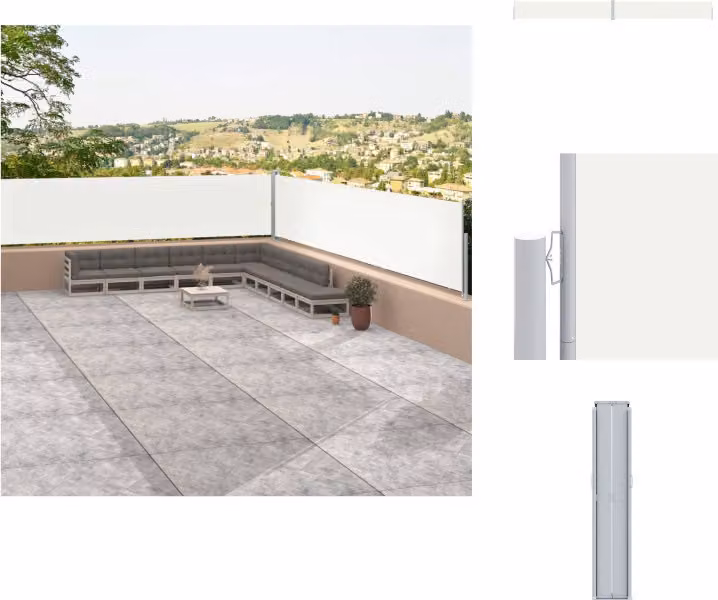 vidaXL Tenda laterale estensibile crema 117x1200 cm - Ombrelloni e tende da sole