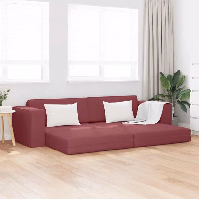 Divano letto Rosso Vino 245 x 78 x 77 cm Tessuto 4106718