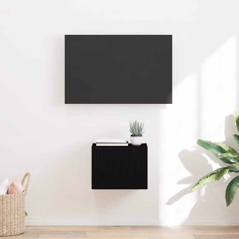 Mobile TV da parete vidaXL moderno in legno MDF nero L: 39 cm, P: 31 cm, H: 29,5 cm