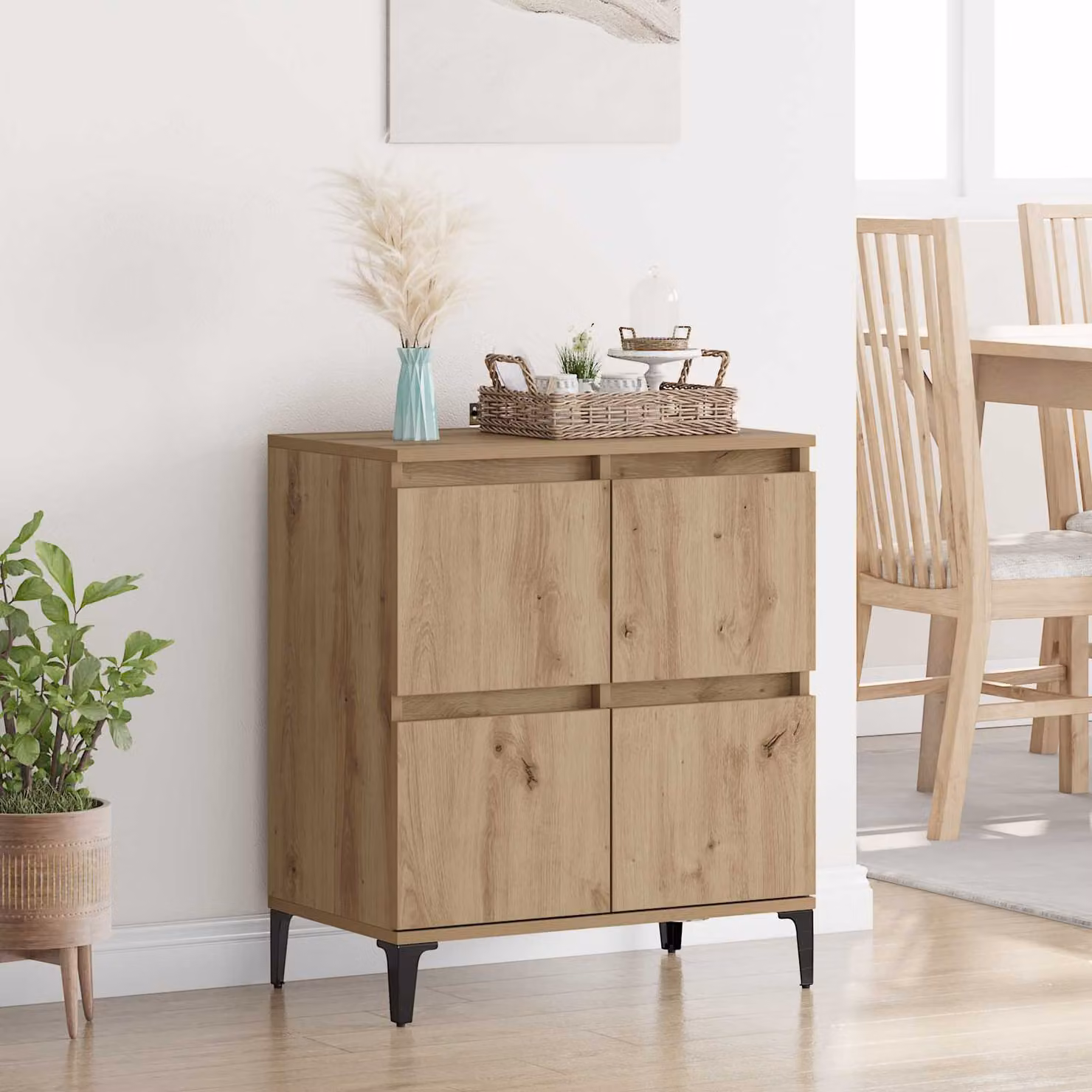 Credenza in stile rustico vidaXL in legno e metallo marrone L: 60 cm, P: 35 cm, H: 70 cm