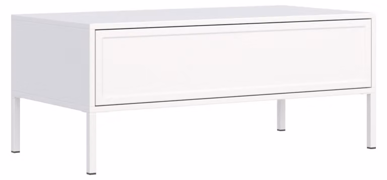 Selsey Velveto – Tavolino con cassetto - bianco - 100x50 cm
