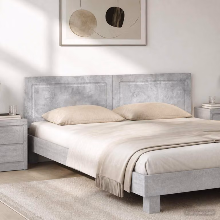 Testiera da muro vidaXL UTRECHT in tessuto grigio con pannelli in legno ingegnerizzato L: 199,5 cm, H: 50 cm, P: 3 cm