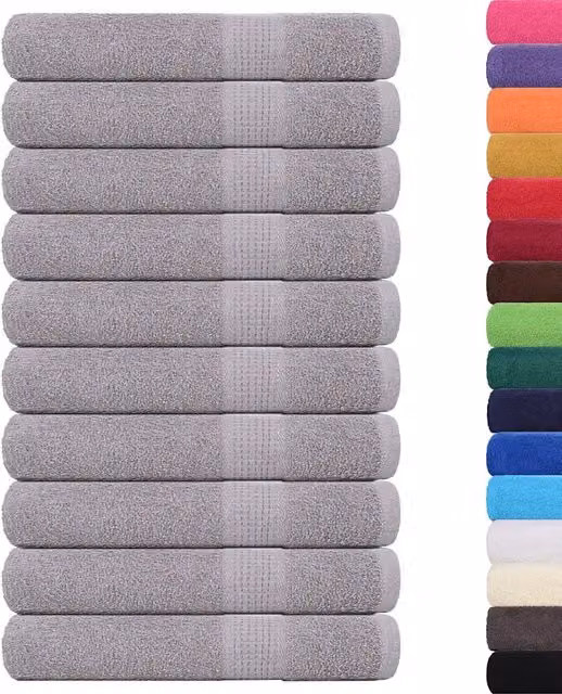 Set di 10 asciugamani per sauna e bagno FROGN in cotone grigio, L 80 cm x P 200 cm, 360 g/m2