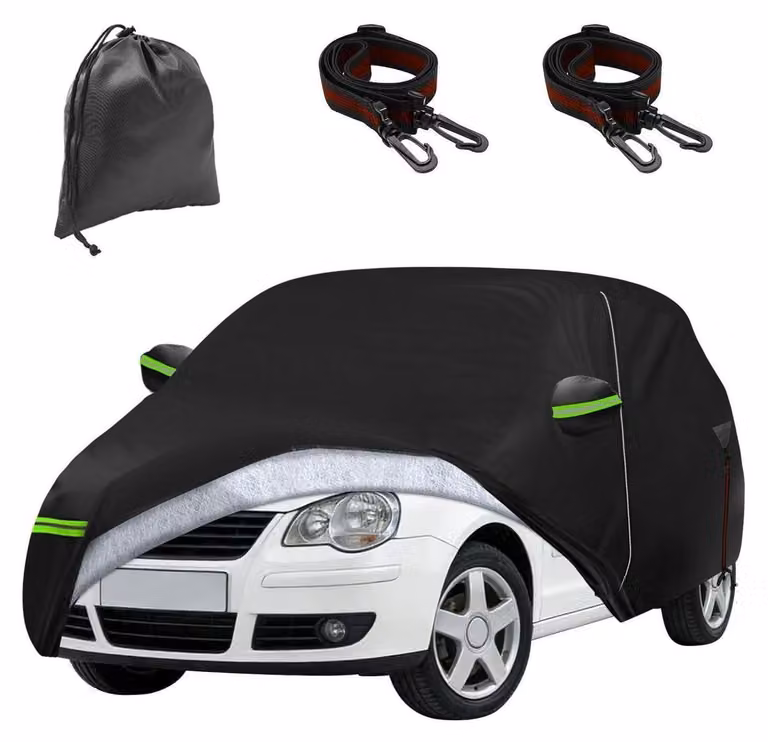 Copertura impermeabile per auto, adatta a VW Polo 3 porte, modelli MK4 e MK5, dal 2001 al 2016, a 6 strati, per uso esterno, con protezione UV e chiusura a zip