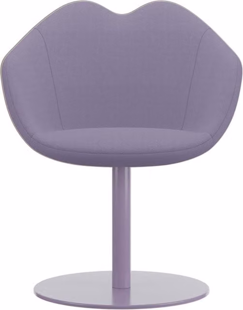 Sedia in tessuto Qeeboo XOXO viola con design moderno e struttura imbottita