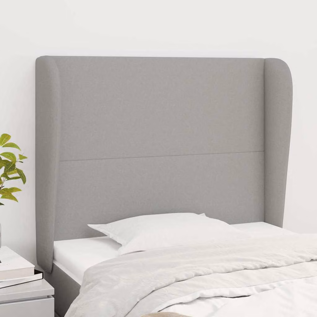 Testiera ad orecchio vidaXL in tessuto grigio chiaro con struttura in legno