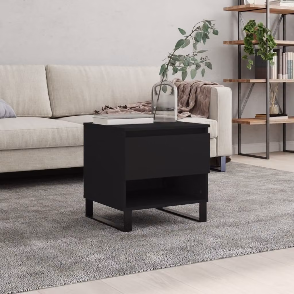 Maison Exclusive - Tavolino nero 50x46x50 cm Materiale ligneo