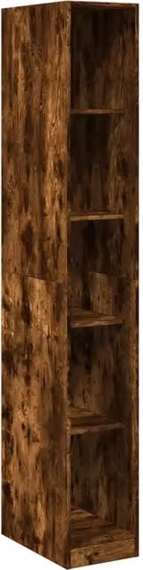 Armadio a muro in legno Rovere Fumo con ante a battente e ripiani interni DESIGN IN, L 30 cm x P 50 cm x H 200 cm