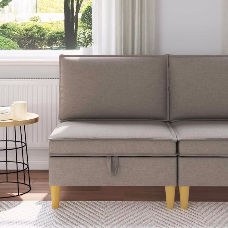 Divano con contenitore vidaXL in tessuto e legno con design minimalista per il tuo soggiorno