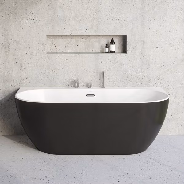 Ravak Freedom - Vasca da bagno autoportante, 1660x800 mm, nero/bianco XC00100027