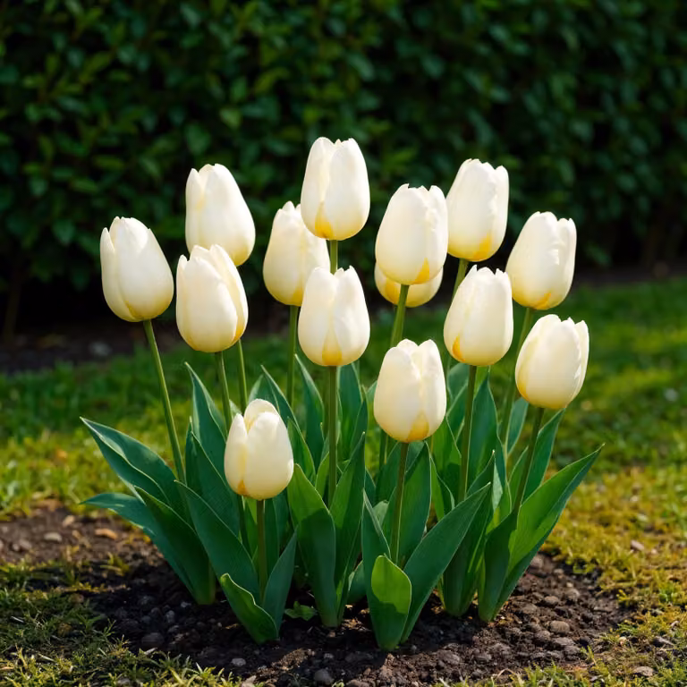 Bulbi da fiore Exotenherz - Tulipani Tulipa Triumph White - bianco (15 pezzi) diametro 11-12cm